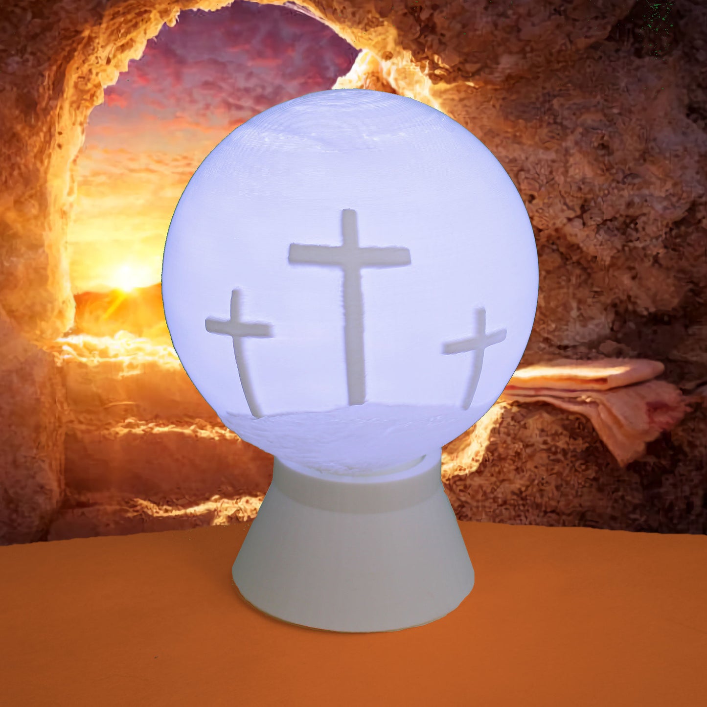 Easter He is Risen Light Globe