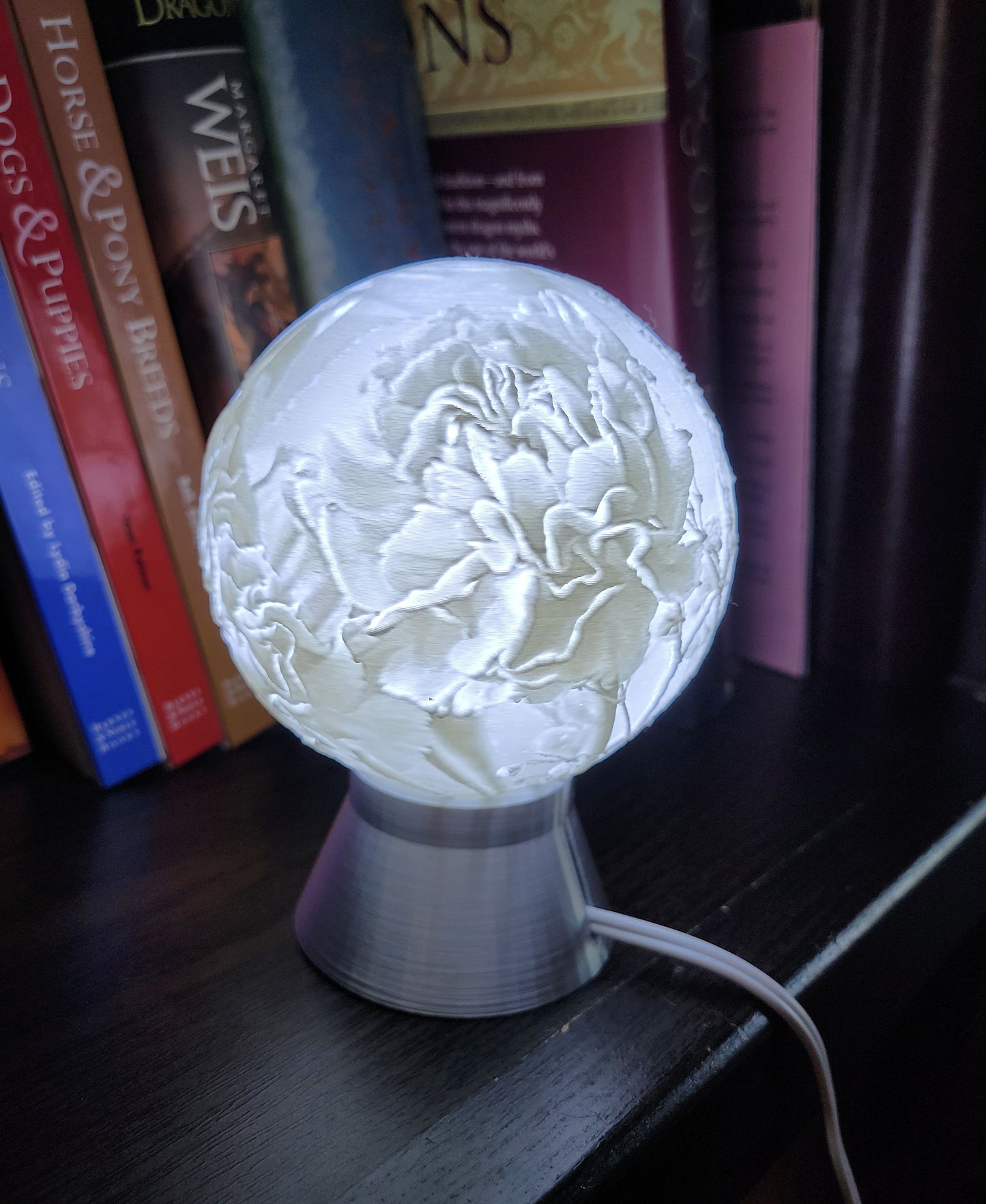 January Birth Month Flower Light Globe- Carnation, Snow Drop
