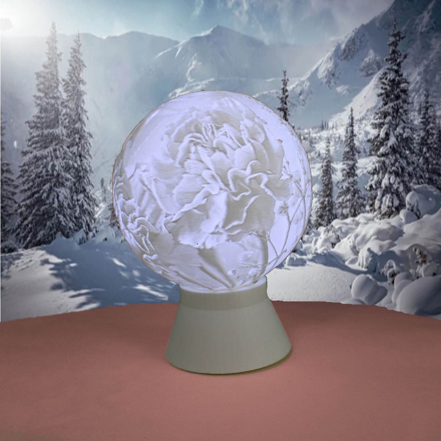 January Birth Month Flower Light Globe- Carnation, Snow Drop