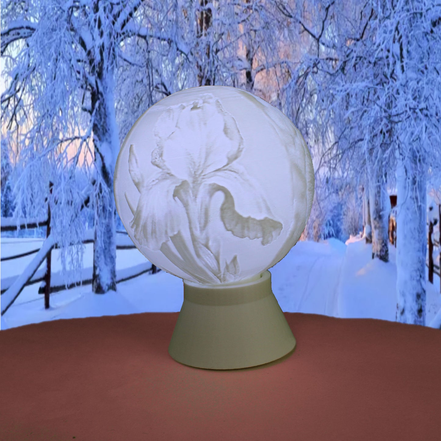 February Birth Month Flower Light Globe- Iris, Violet