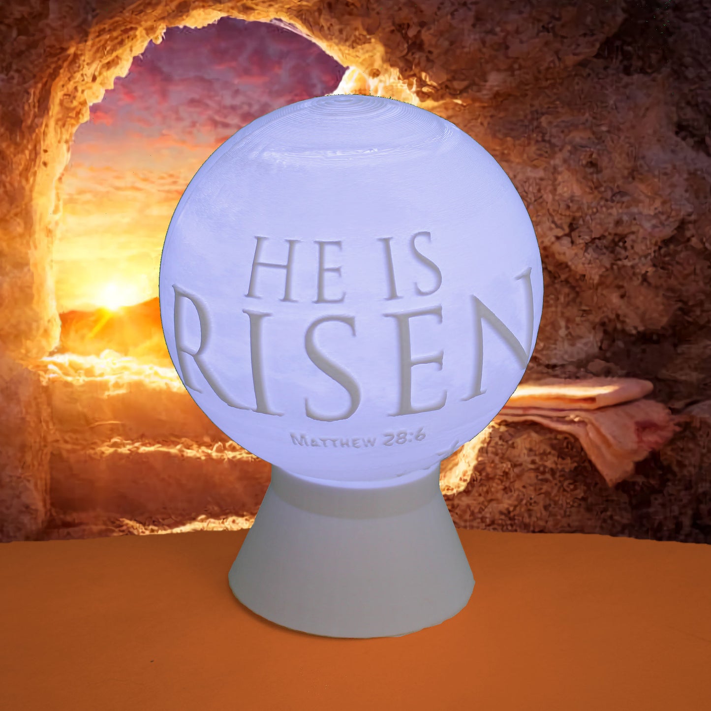 Easter He is Risen Light Globe