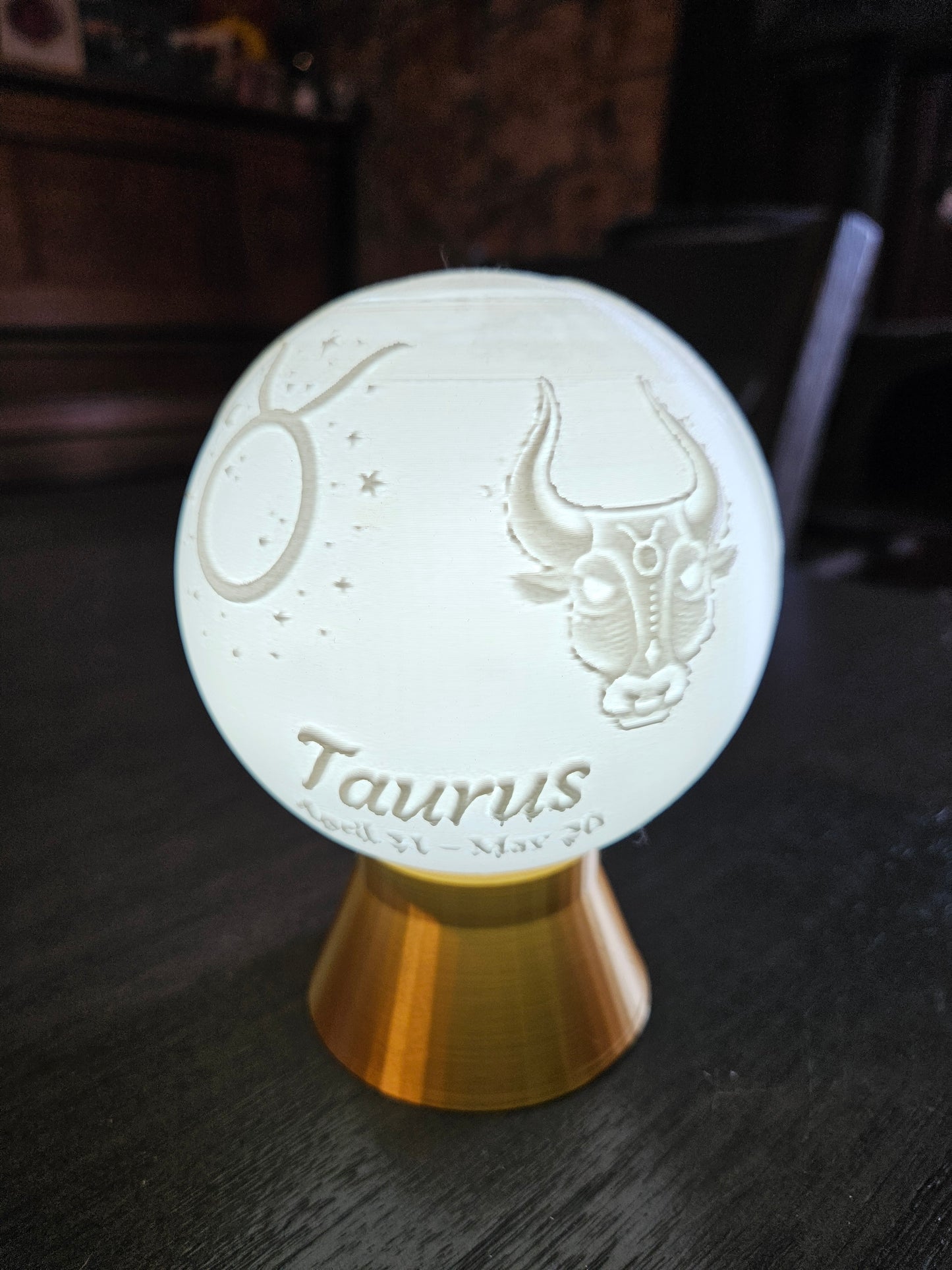 Taurus Zodiac Light Globe - Apr 21 - May 20