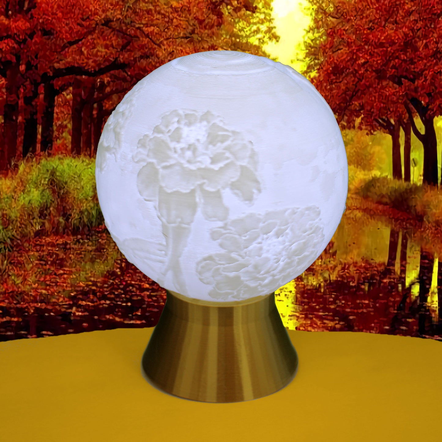 October Birth Month Flower Light Globe - Marigold, Cosmos