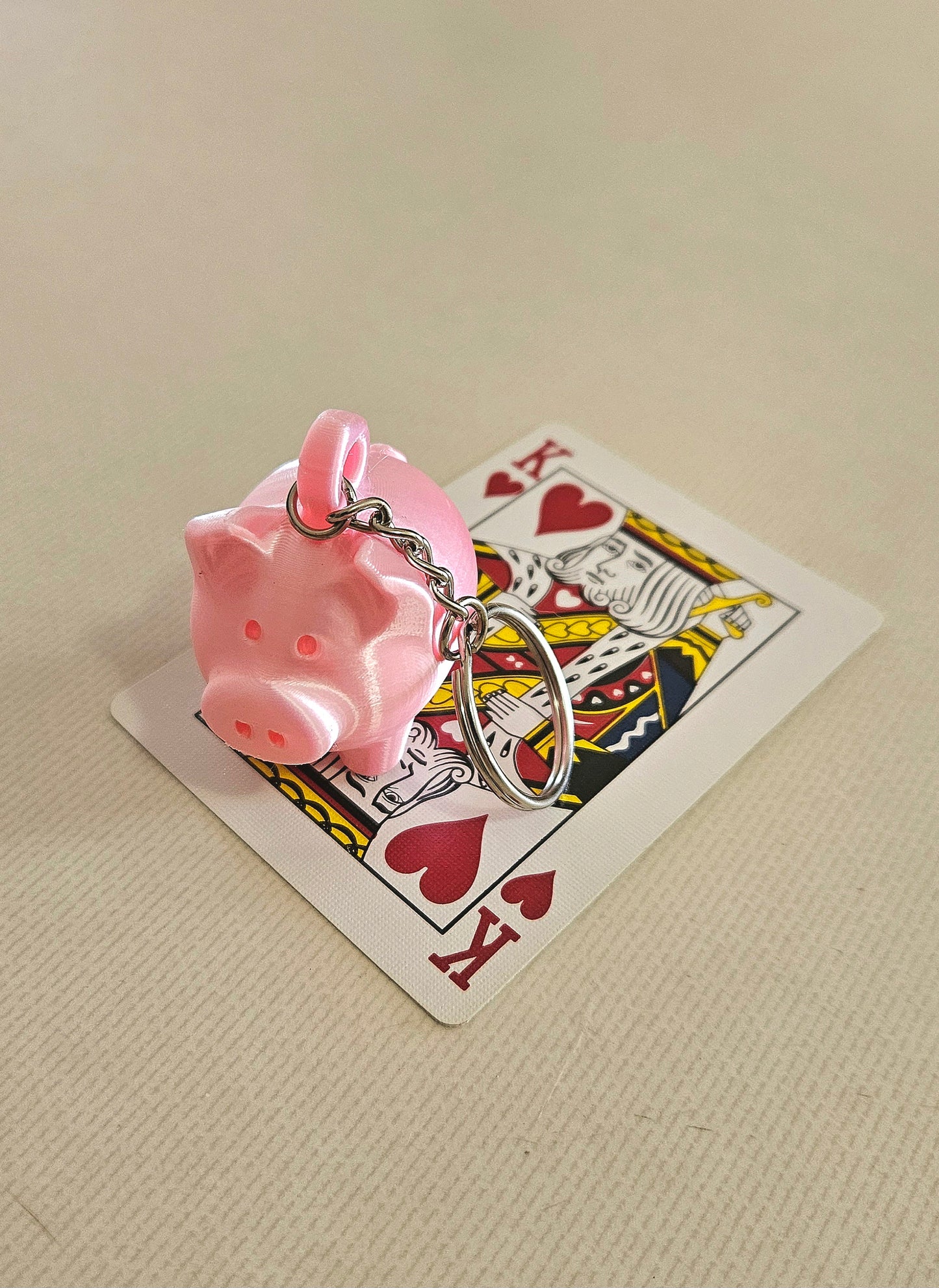 Pink 3D Printed Pig Keychain