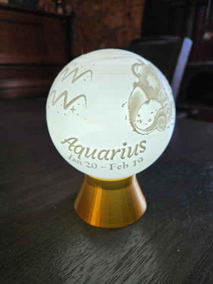 Aquarius Zodiac Light Globe - Jan 20 - Feb 19