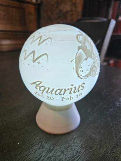 Aquarius Zodiac Light Globe - Jan 20 - Feb 19