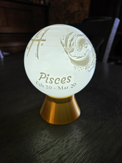 Pisces Zodiac Light Globe - Feb 20 - Mar 19