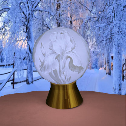 February Birth Month Flower Light Globe- Iris, Violet