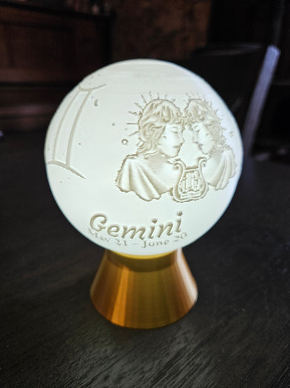 Gemini Zodiac Light Globe - May 21 - Jun 20