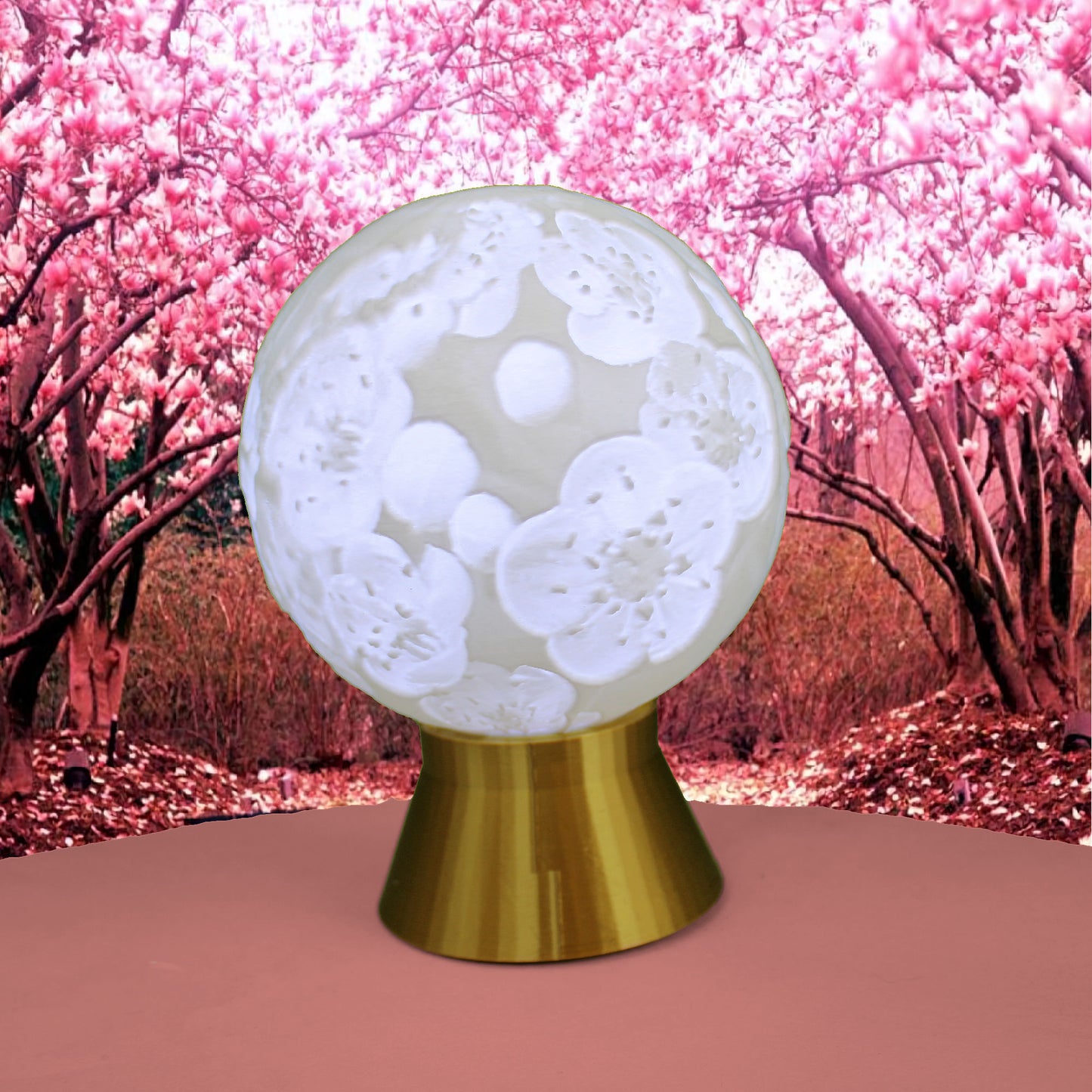 May Birth Month Flower Light Globe - Lily, Hawthorn