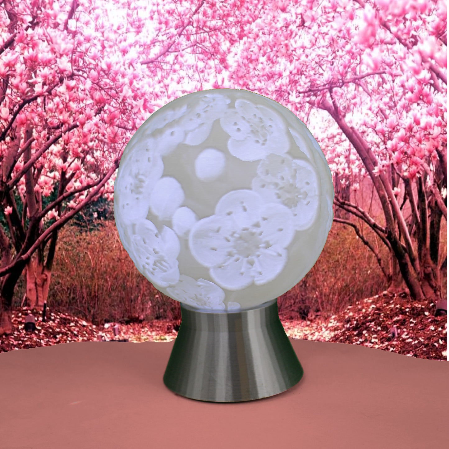 May Birth Month Flower Light Globe - Lily, Hawthorn