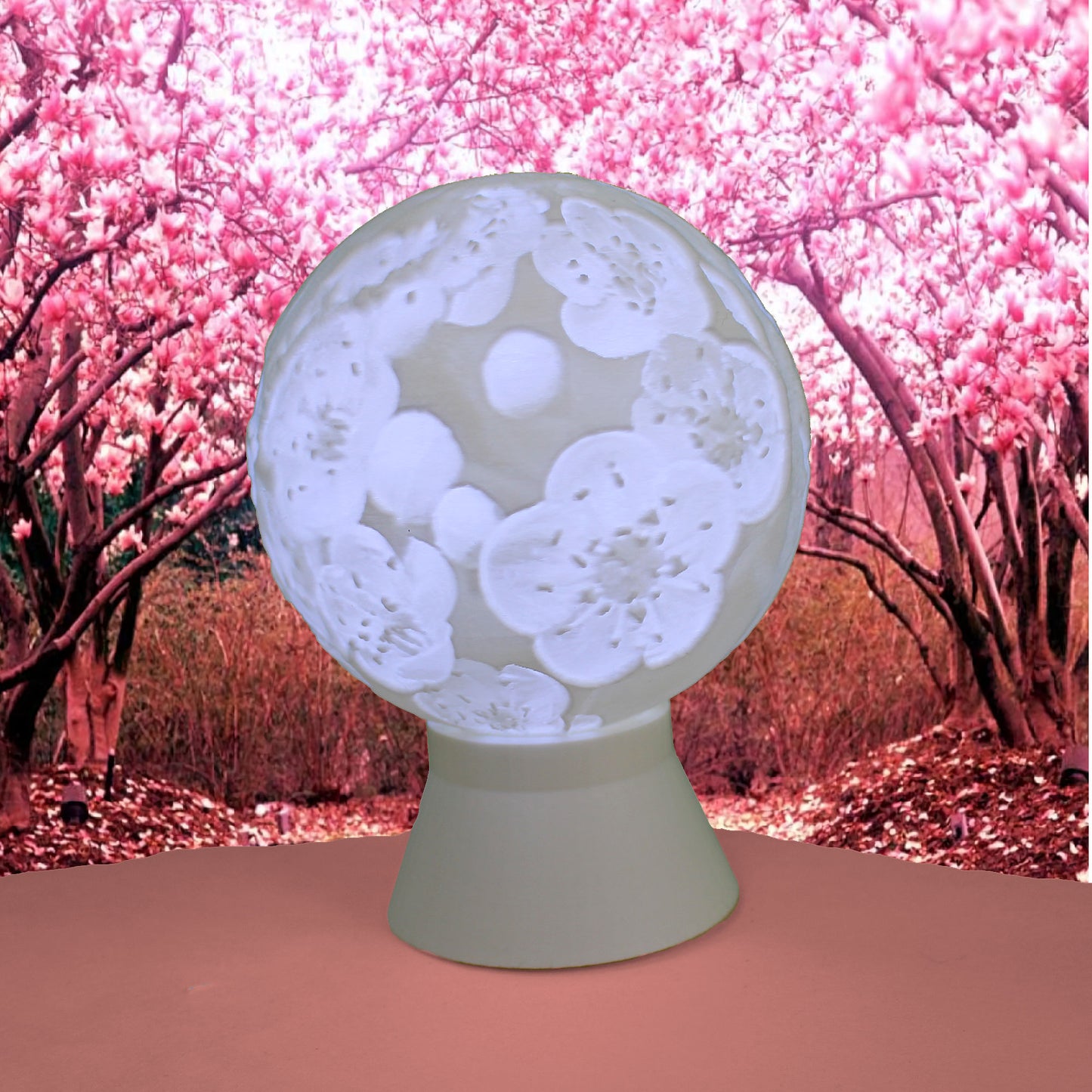 May Birth Month Flower Light Globe - Lily, Hawthorn