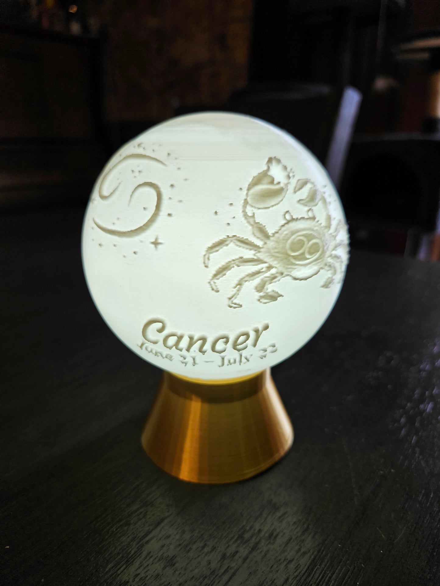 Cancer Zodiac Light Globe - Jun 21 - Jul 22