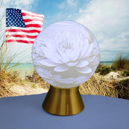 July Birth Month Flower Light Globe - Larkspur, Water Lily