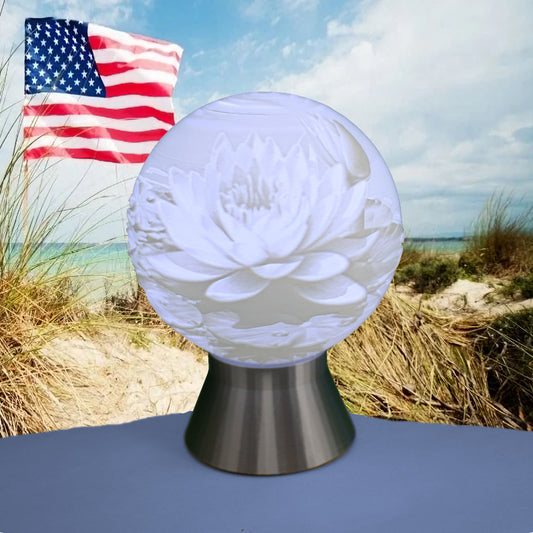 July Birth Month Flower Light Globe - Larkspur, Water Lily