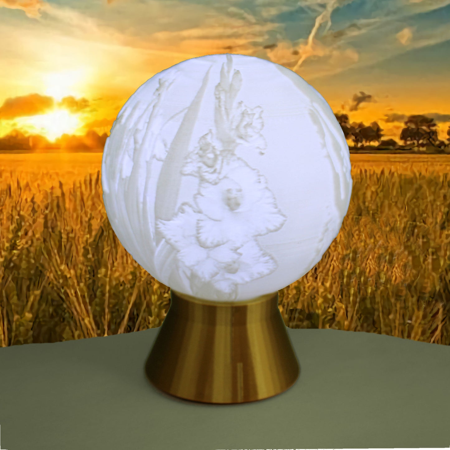 August Birth Month Flower Light Globe - Poppy, Gladiolus