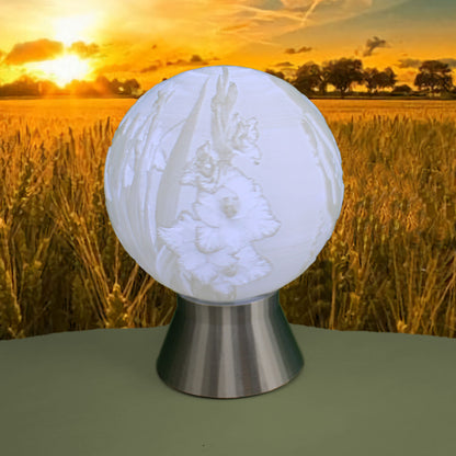 August Birth Month Flower Light Globe - Poppy, Gladiolus