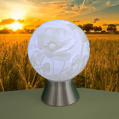August Birth Month Flower Light Globe - Poppy, Gladiolus