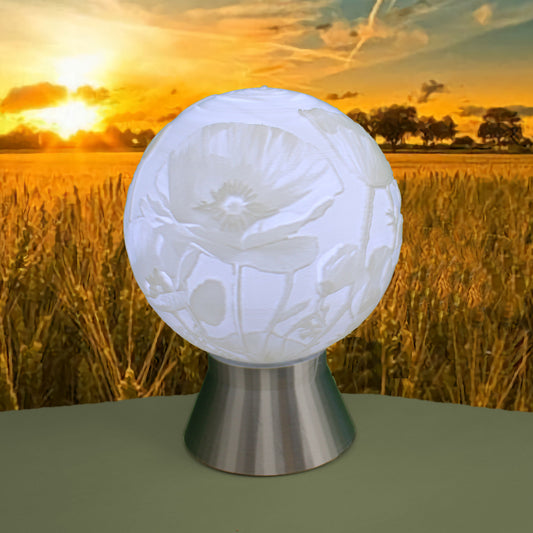 August Birth Month Flower Light Globe - Poppy, Gladiolus