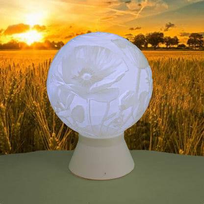 August Birth Month Flower Light Globe - Poppy, Gladiolus