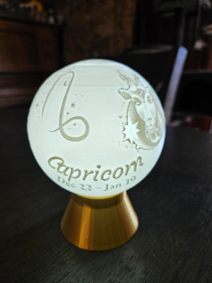 Capricorn Zodiac Light Globe - Dec 23 - Jan 19