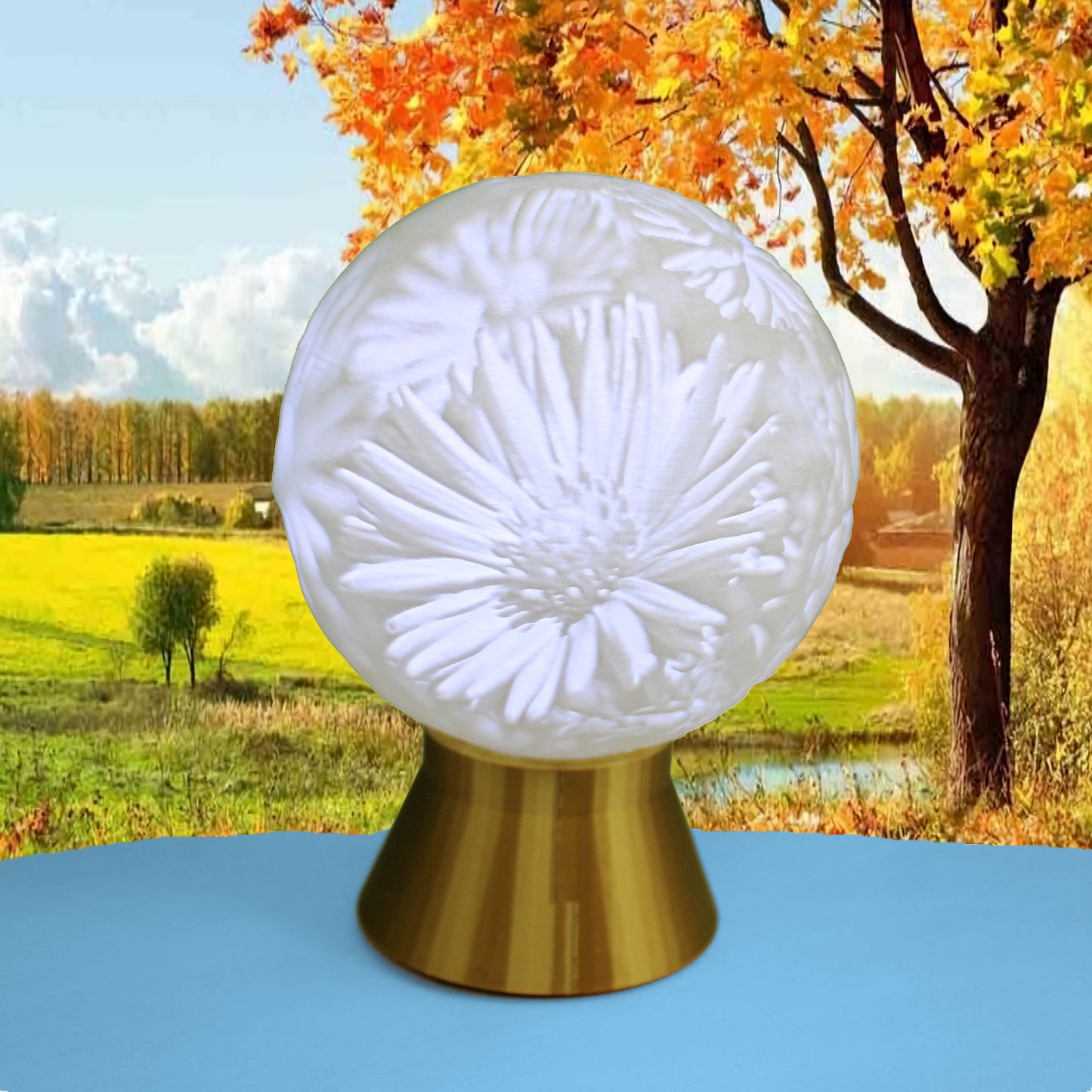 September Birth Month Flower Light Globe - Morning Glory, Aster