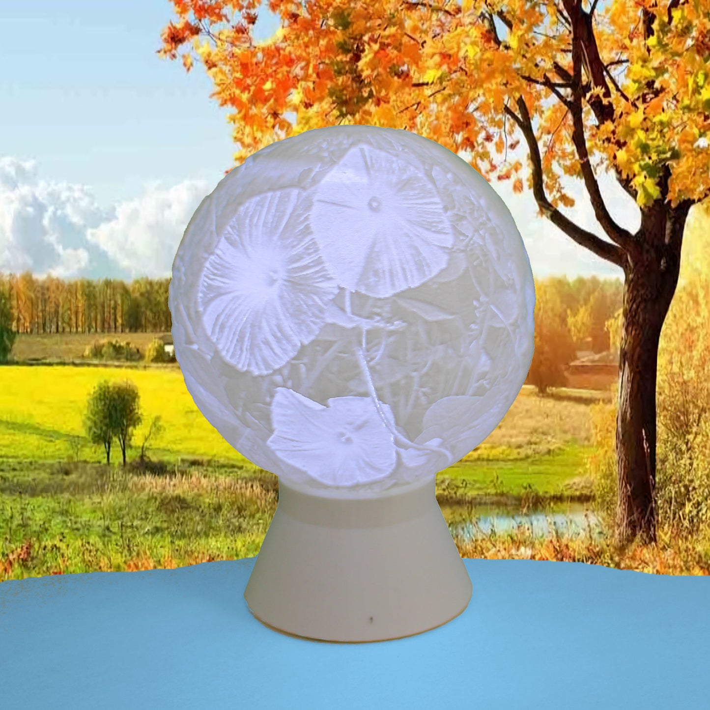 September Birth Month Flower Light Globe - Morning Glory, Aster