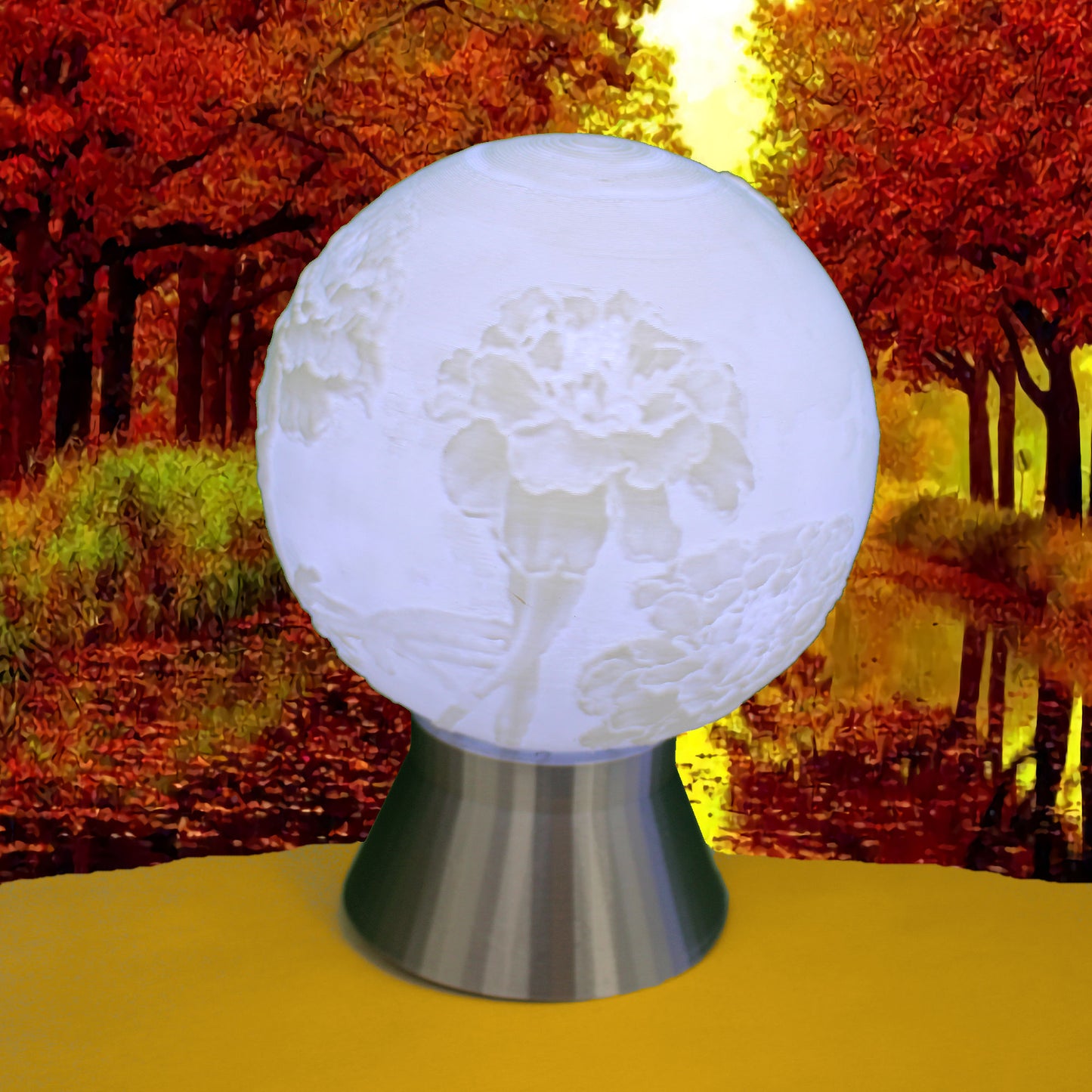 October Birth Month Flower Light Globe - Marigold, Cosmos