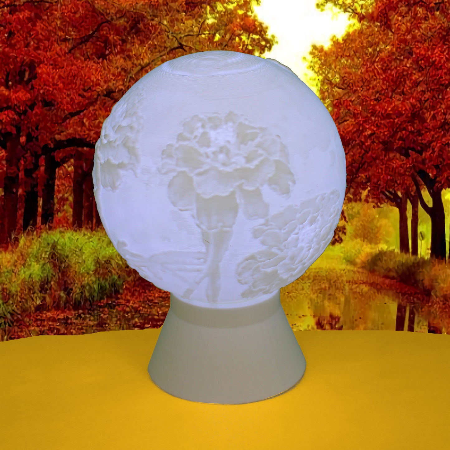 October Birth Month Flower Light Globe - Marigold, Cosmos
