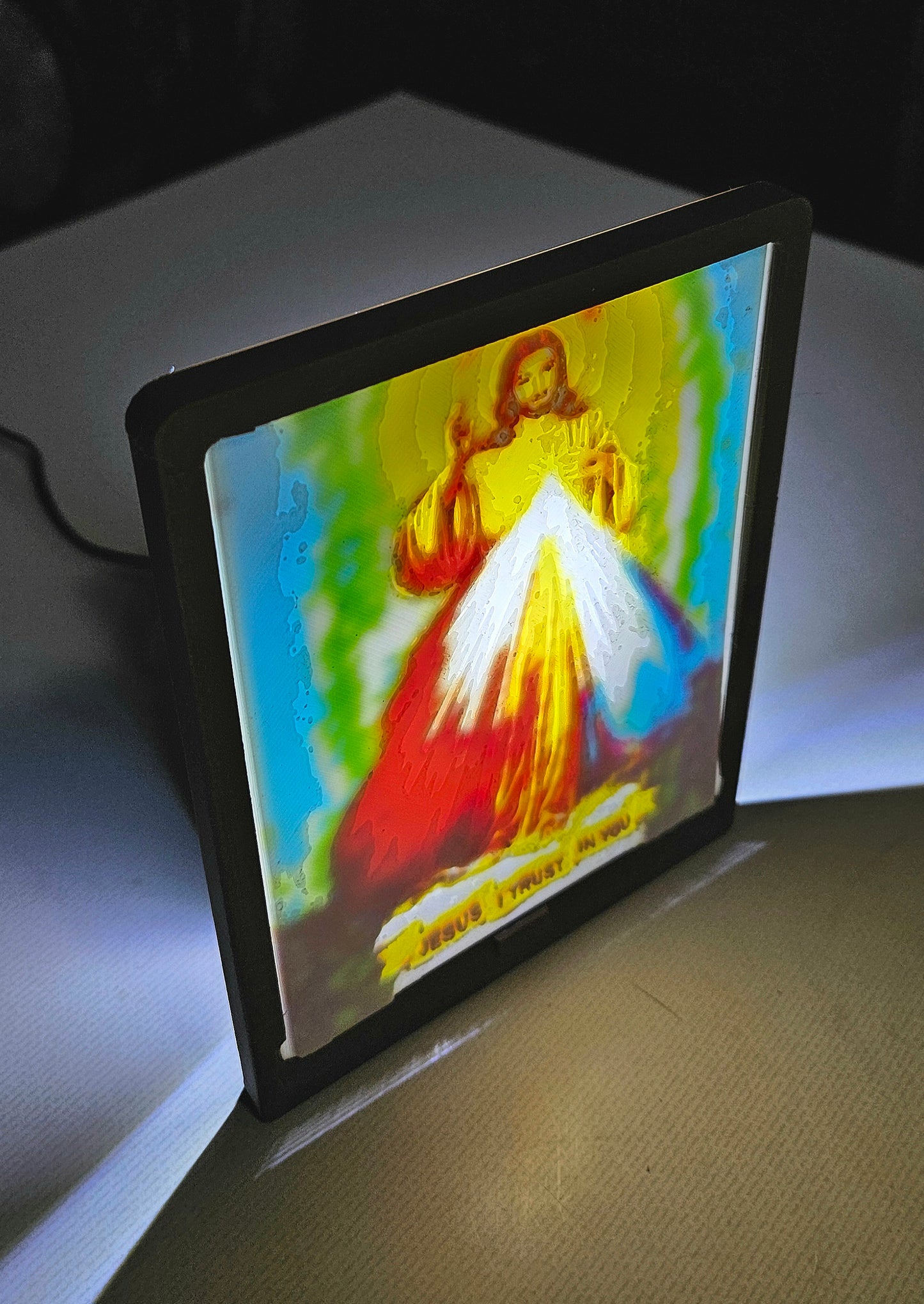 Divine Mercy Jesus I Trust In You - Desktop or Night Light Display