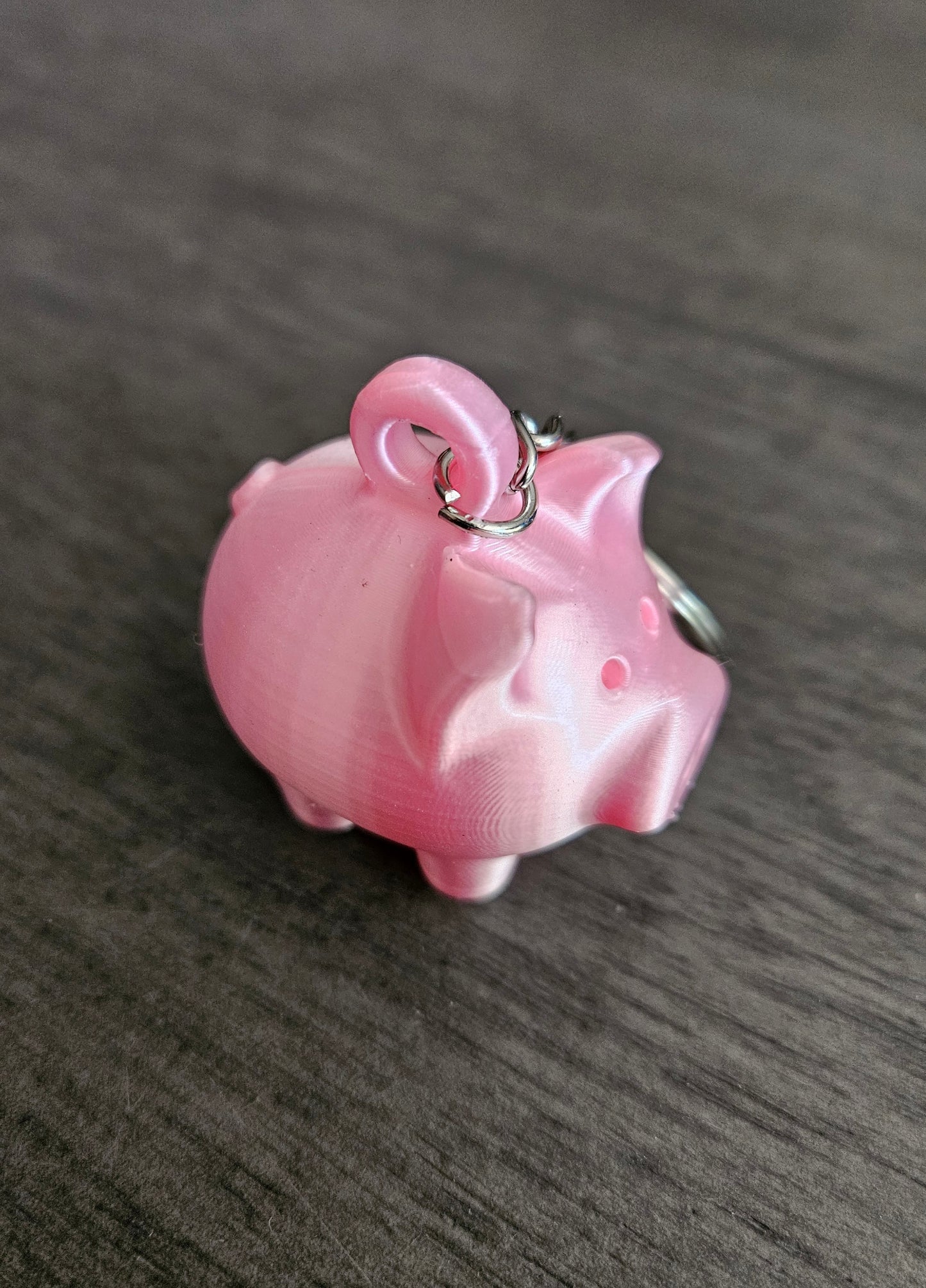Pink 3D Printed Pig Keychain