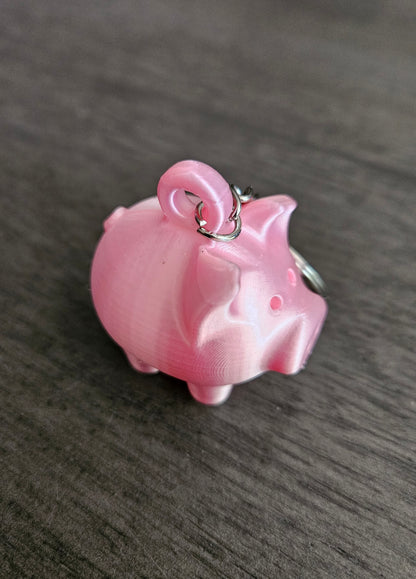 Pink 3D Printed Pig Keychain