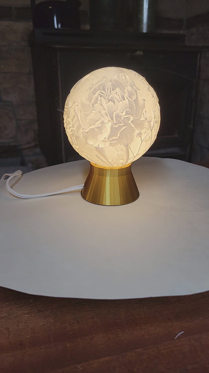 January Birth Month Flower Light Globe- Carnation, Snow Drop