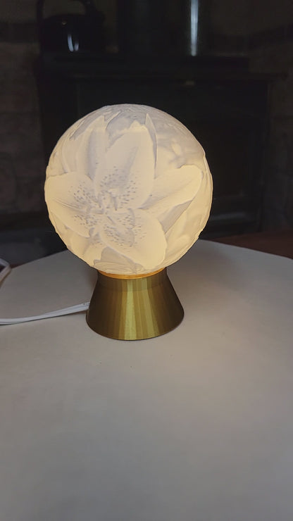 May Birth Month Flower Light Globe - Lily, Hawthorn